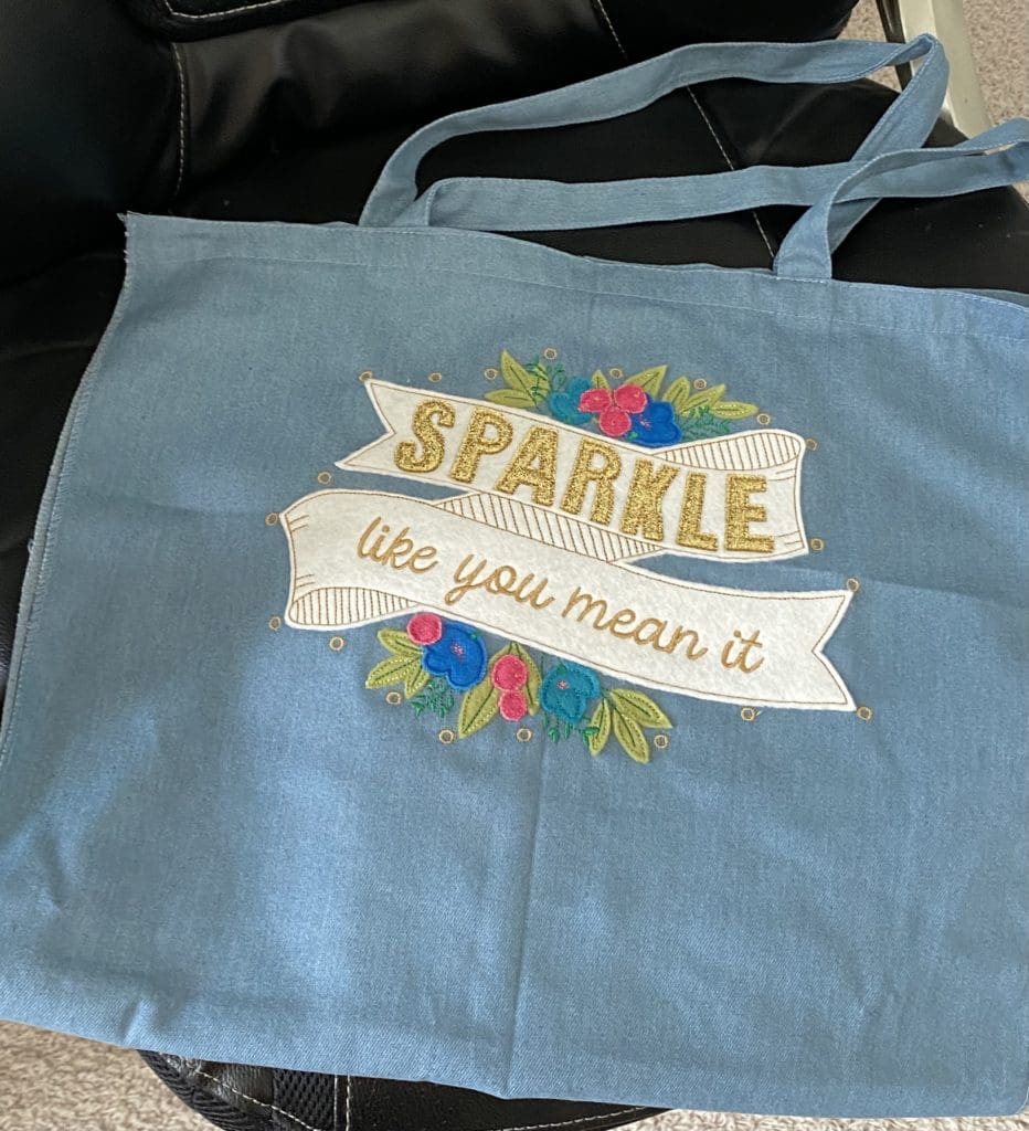 Linda's "Sparkle like you mean it" bag